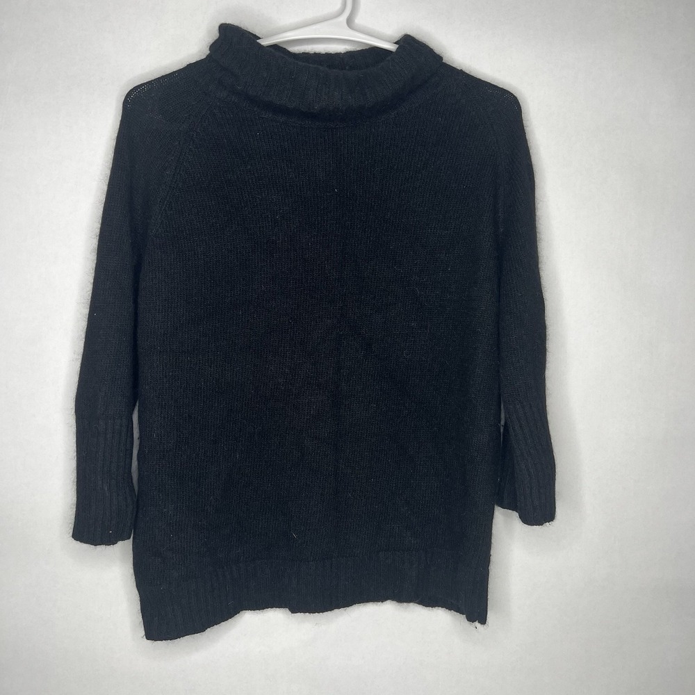 White Stage Black Short Sleeve Sweater Large 12/14 Silk Nylon Angora‎
